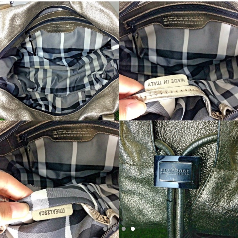 BURBERRY Metallic Gold Calfskin Curzon Satchel Bag - Picture 4 of 4